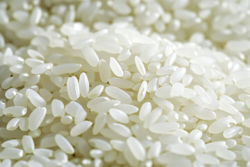 Uncooked White Rice Grains � Close-Up Texture and Detail Shot