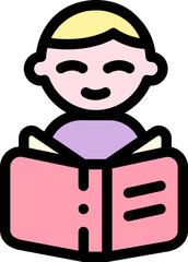 reading Illustration on a white background.