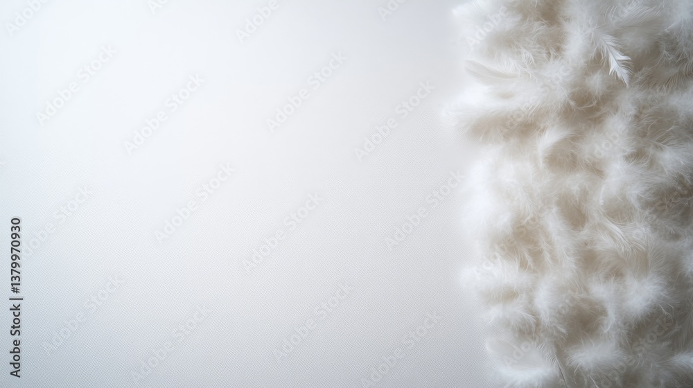 Aufkleber a cluster of soft white feathers rests on a clean white background, showcasing delicate textures and