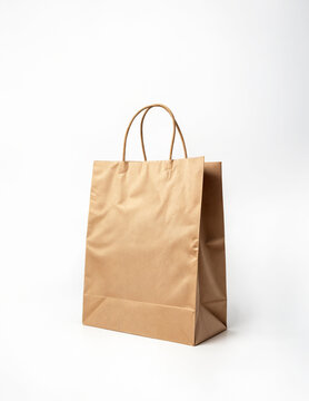 Eco-friendly paper bag on a white background