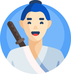 samurai Illustration on a white background