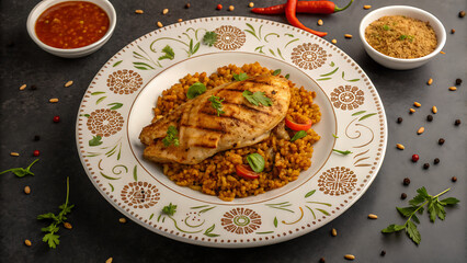 Fine-Dining Fried Chicken Plate 