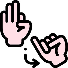 sign language Illustration on a white background