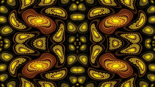Seamless abstract floral paisley pattern with pink and ornate swirls.