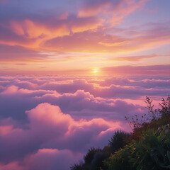 Fototapeta premium sunset in the mountains