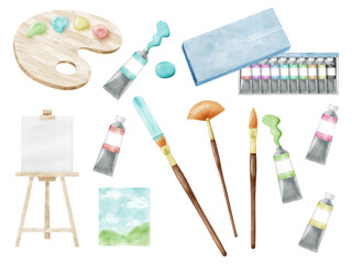 画材のイラストセット