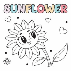 Cute Sunflower Coloring Page for Kids – Fun & Playful Design