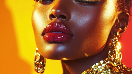 Bold jewelry showcased on vibrant magazine pages, illuminating a fusion of elegance and fashion in a luxurious setting