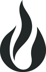 Fire icon vector silhouette