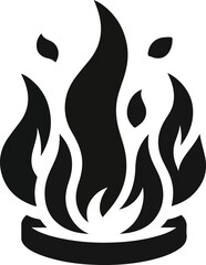 Fire icon vector silhouette