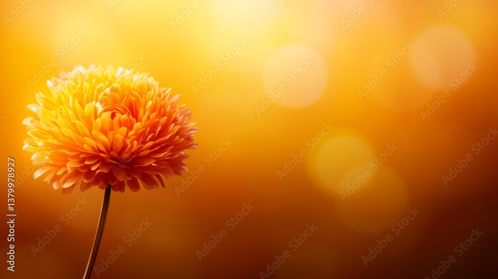 Fototapete A vibrant sparkler glows brightly against a backdrop of soft golden bokeh lights, setting a joyful scene ideal for New Year’s greetings and invitations