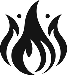 Fire icon vector silhouette
