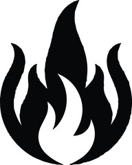 Fire icon vector silhouette