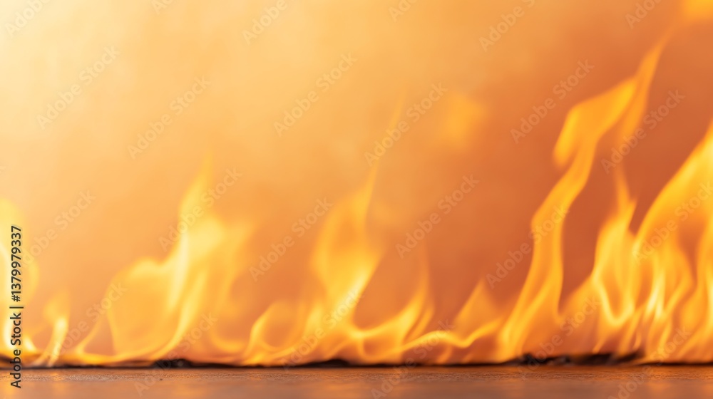 Poster Borders of vivid flames flicker against a soft pastel orange backdrop, adding intensity and a dynamic feel while leaving space for additional content