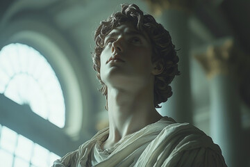 A classical representation of the Adonis statue, emphasizing its beauty and artistic value