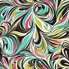 Textile Seamless Pattern Vibrant seamless pattern with bold whirlwind design in summer colors