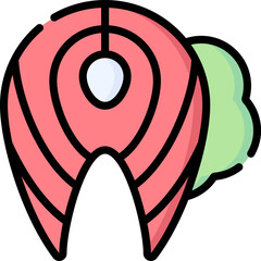 salmon Illustration on a white background