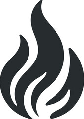 Fire icon vector silhouette