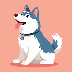 vector illustration of a white dog