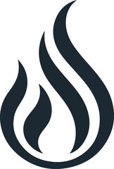 Fire icon vector silhouette
