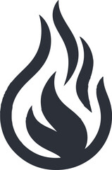 Fire icon vector silhouette