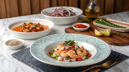 Beef Stew with Vegetables and Shrimp 