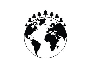 Earth Circle Silhouettes - Global Vector Icon Set