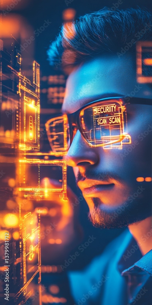 Wall mural it specialist checking servers in a data center. security software. cybersecurity concept.