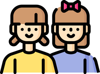 sister Illustration on a white background