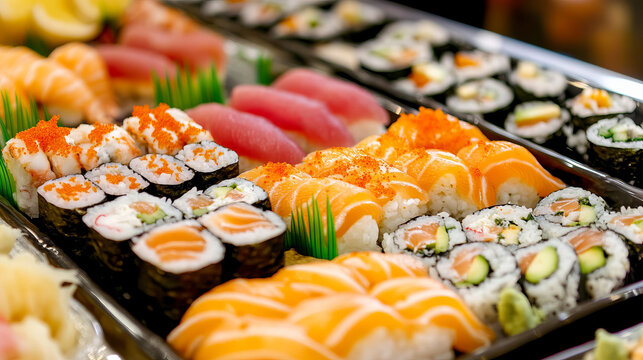 shushi rolls in plate