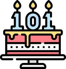 birthday cake (2) Illustration on a white background