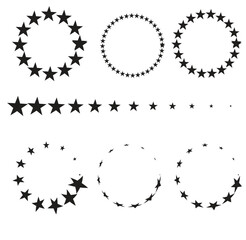 Vector image - black stars circle set on white background. Suitable for any design