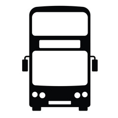 Bus icon. Double decker bus. Two floor bus. Vector icon isolated on white background.