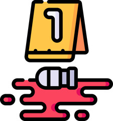 crime scene Illustration on a white background