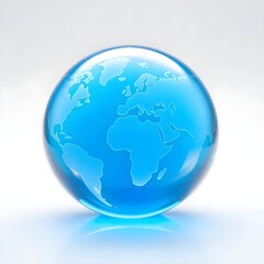 Fototapeta premium Stunning Blue Glass Globe with World Map - Unique Decorative Piece