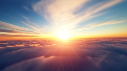 Fototapeta premium A solar panel glistens under the bright sun with a blue sky and wispy clouds providing a backdrop, highlighting sustainable energy and innovation