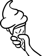 Melting ice cream in hand, a playful take on a summer treat.