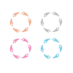 PEOPLE TOGETHER SIGN SYMBOL LOGO VECTOR