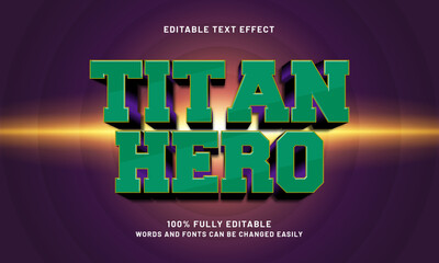 titan hero editable text effect with a hero and super text style