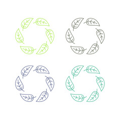 Natural Green Leaves Sign Symbol Logo Vector isolated on White