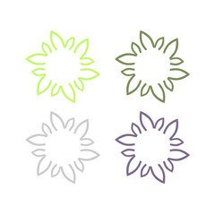 Natural Green Leaves Sign Symbol Logo Vector isolated on White