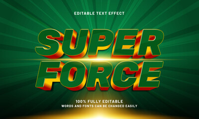 super force editable text effect with a hero and super text style