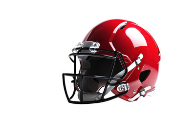 Fototapeta premium A bold red football helmet gleaming under studio lights, ready for action on the field