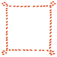 Obraz premium red and white line frame template, png border paper sticker for Christmas invitation card decoration