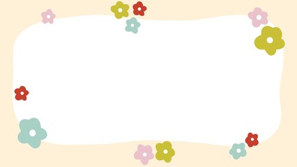 tiny colorfu flowers frame template for paper decoration, png border