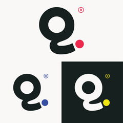 Stylized lowercase 'g' logo design featuring a bold, rounded font and a colorful dot accent. Versatile for branding, technology, or creative businesses. Available in multiple color variations.

