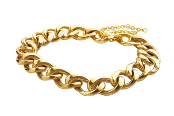 Obraz premium Elegant gold chain bracelet featuring bold links showcased on a clean surface