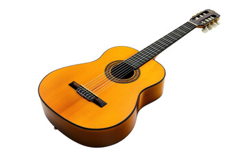 Fototapeta premium A beautifully crafted classical guitar with rich tones and elegant design resting on a soft surface