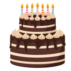 birthday cake with candles