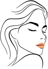 women face line art
